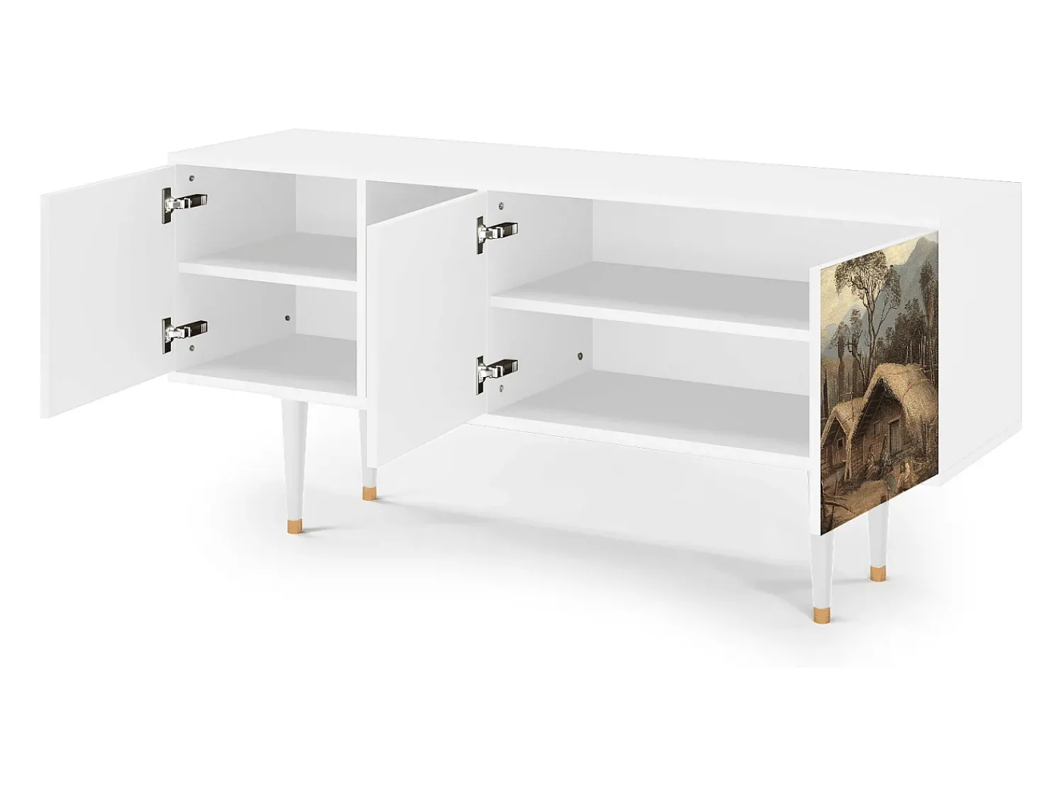 Móvel De Tv* Mueble de TV - 150х69х41 cm - T5 - View Across the Plains , Branco Bege