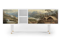 Móvel De Tv* Mueble de TV - 150х69х41 cm - T5 - View Across the Plains , Branco Bege