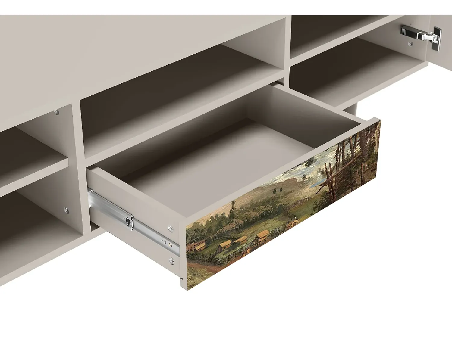 Móvel De Tv* Mueble de TV - 170х59х41 cm - T6 - View Across the Plains , Areia Bege