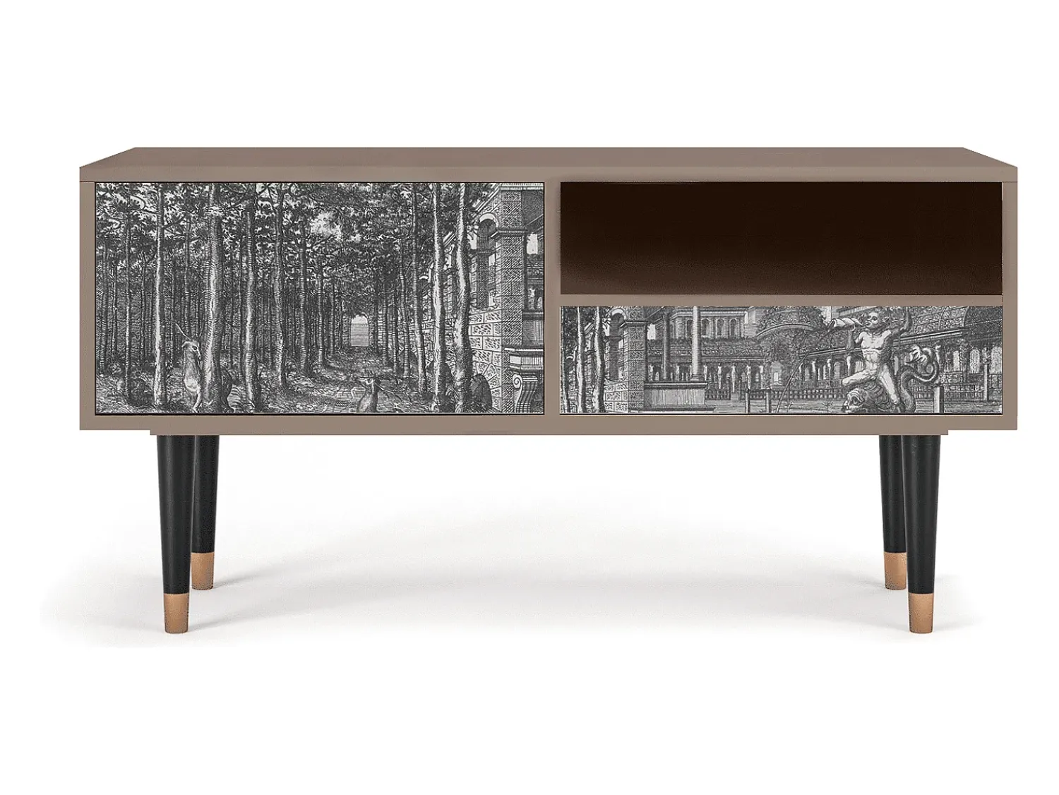 Clearance Mueble de TV - 115х59х48 cm - T3 - View of the Piazza, Latte Bege