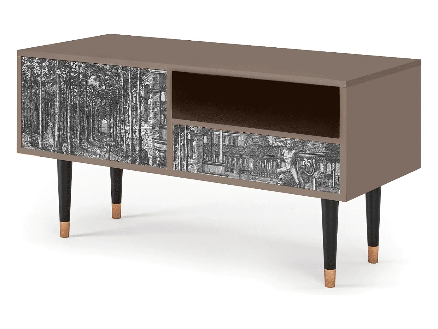 Clearance Mueble de TV - 115х59х48 cm - T3 - View of the Piazza, Latte Bege
