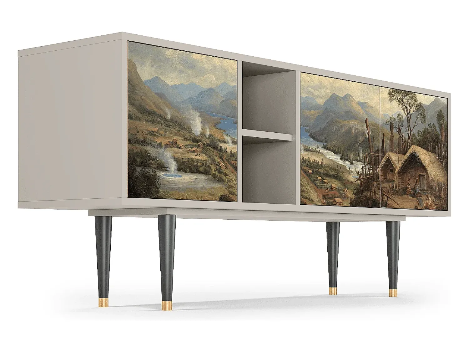 Móvel De Tv| Mueble de TV - 150х69х41 cm - T5 - View Across the Plains , Areia Bege