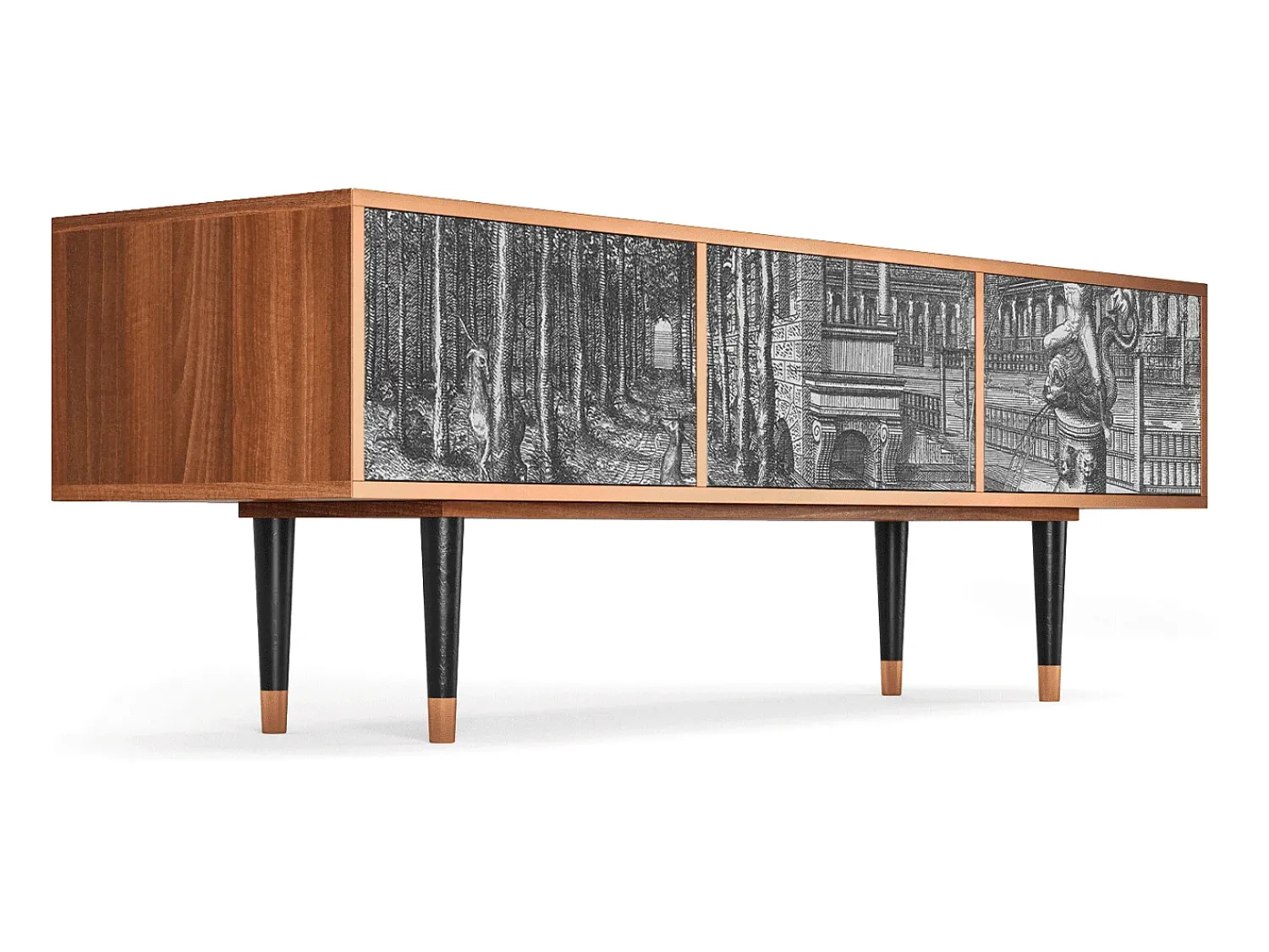 Mueble de TV - 170х59х48 cm - T4 - View of the Piazza, Nogueira Castanho
