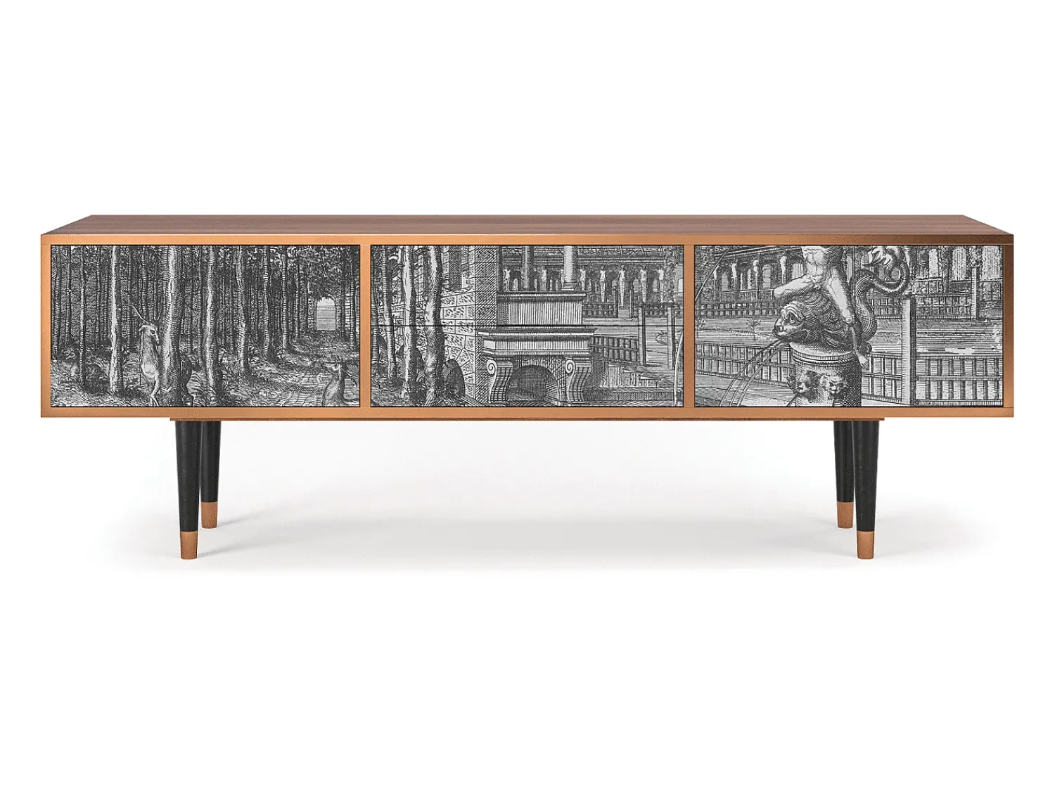 Mueble de TV - 170х59х48 cm - T4 - View of the Piazza, Nogueira Castanho