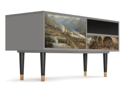 Clearance Mueble de TV - 115х59х48 cm - T3 - View Across the Plains , Cinza Cinzento
