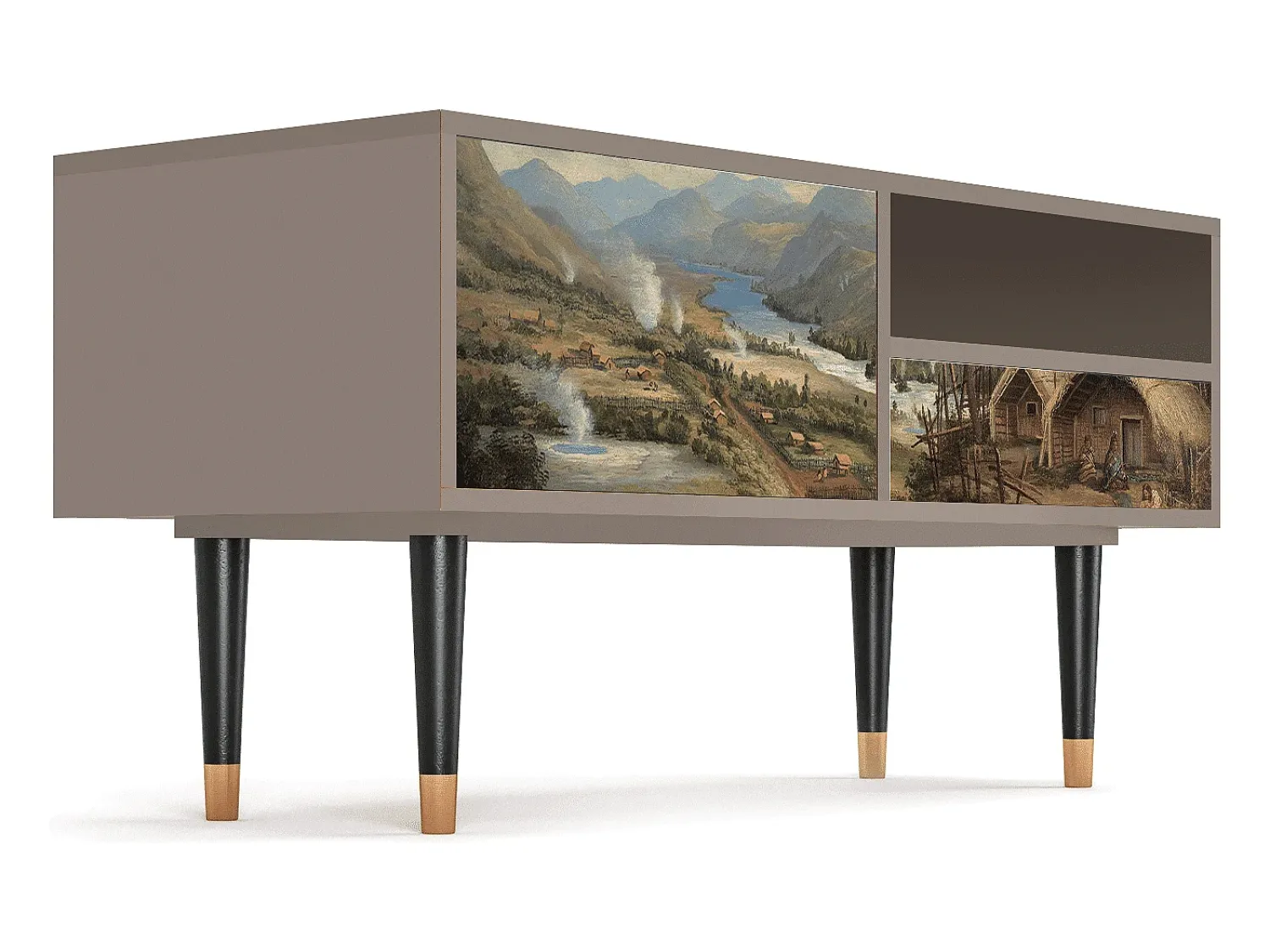 Clearance Mueble de TV - 115х59х48 cm - T3 - View Across the Plains , Latte Bege
