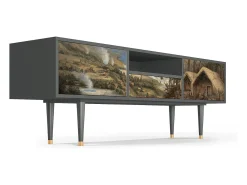 Móvel De Tv* Mueble de TV - 170х59х41 cm - T6 - View Across the Plains , Antracite Cinza antracite