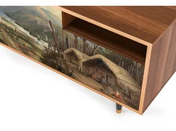 Móvel De Tv* Mueble de TV - 125х56х41 cm - T7 - View Across the Plains , Nogueira Castanho