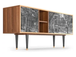 Móvel De Tv* Mueble de TV - 150х69х41 cm - T5 - View of the Piazza, Nogueira Castanho