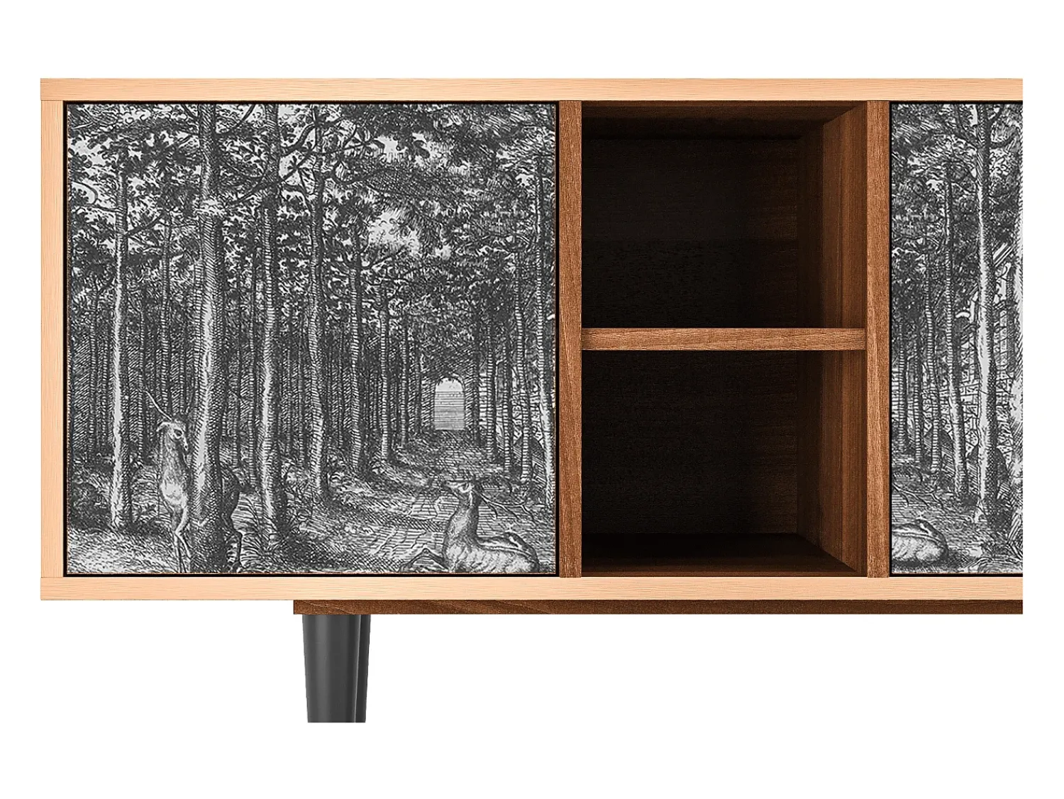Móvel De Tv* Mueble de TV - 150х69х41 cm - T5 - View of the Piazza, Nogueira Castanho