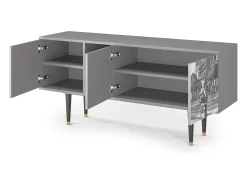 Móvel De Tv| Mueble de TV - 150х69х41 cm - T5 - View of the Piazza, Cinza Cinzento