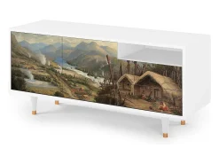 Móvel De Tv| Mueble de TV - 125х56х41 cm - T7 - View Across the Plains , Branco Bege