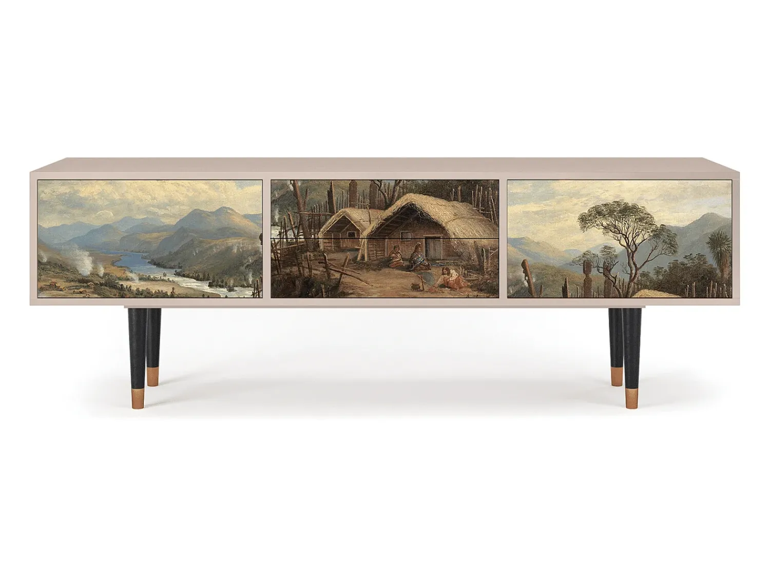 Móvel De Tv* Mueble de TV - 170х59х48 cm - T4 - View Across the Plains , Latte Bege