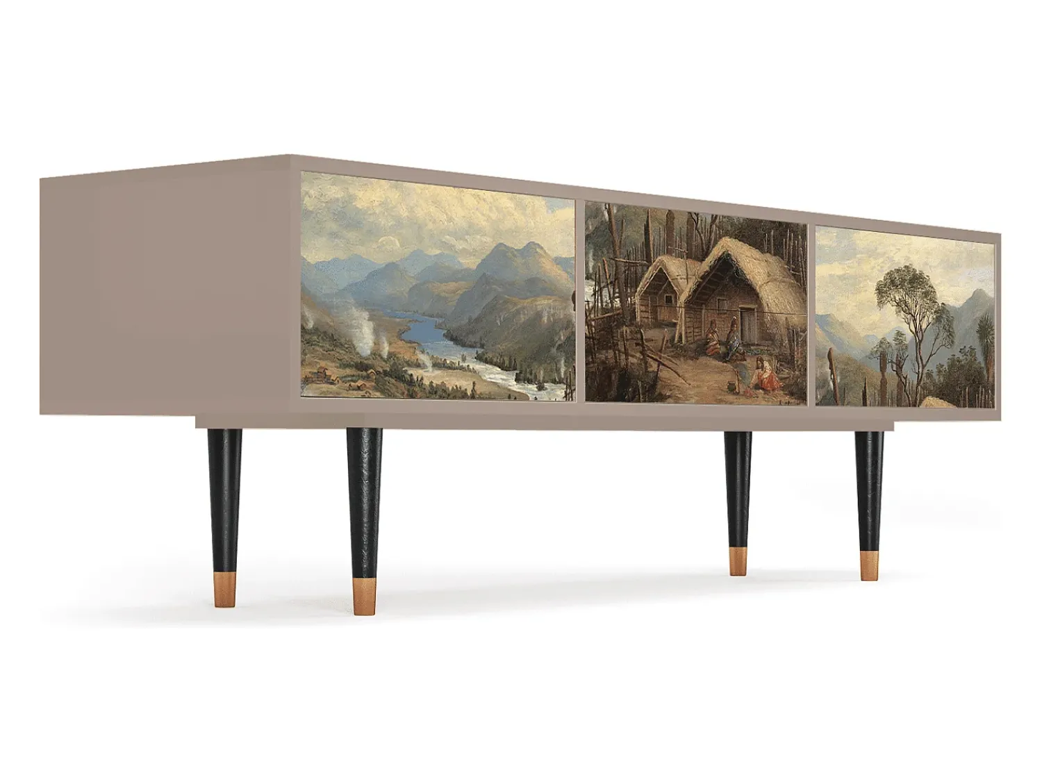 Móvel De Tv* Mueble de TV - 170х59х48 cm - T4 - View Across the Plains , Latte Bege