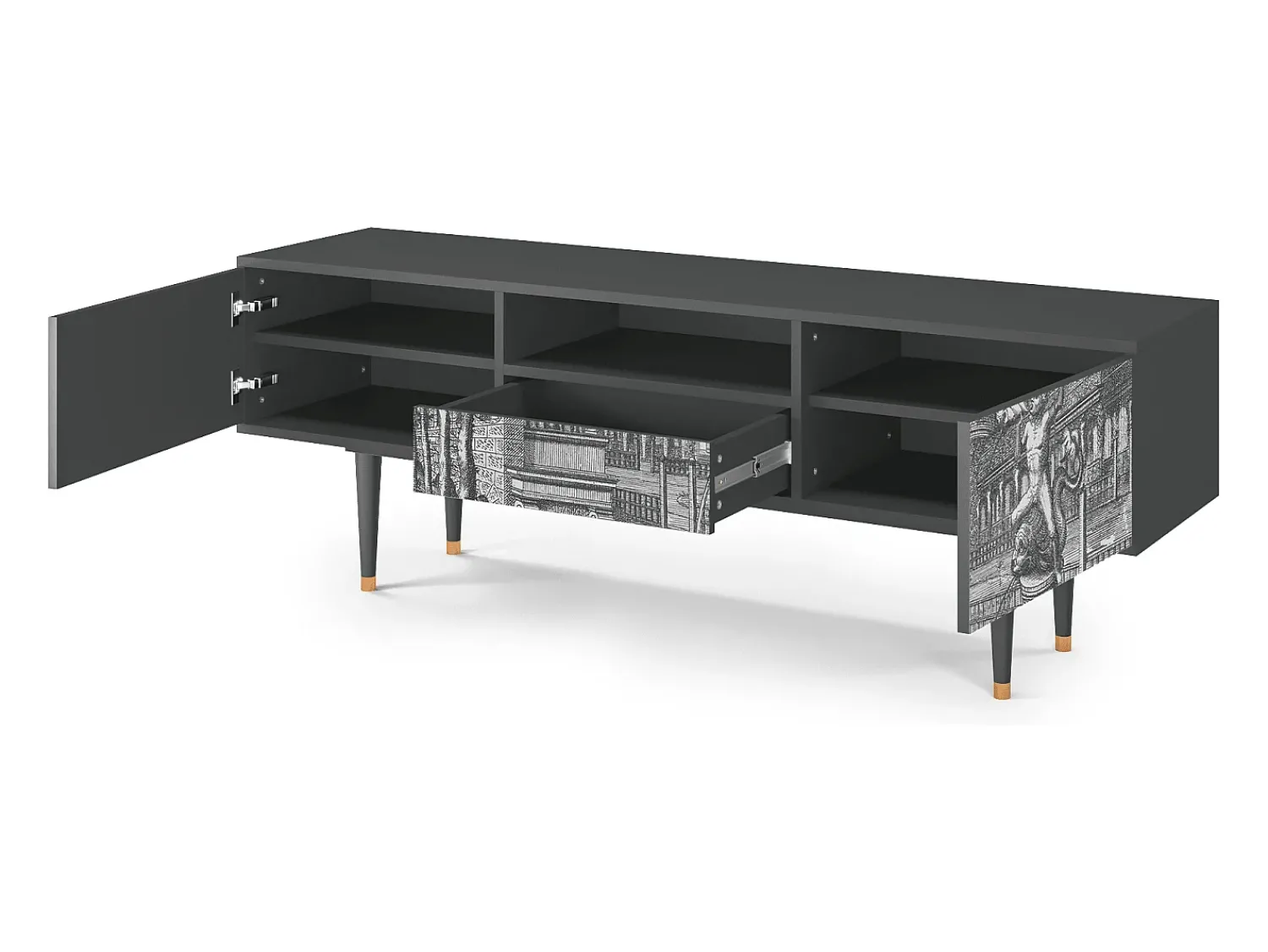 Mueble de TV - 170х59х41 cm - T6 - View of the Piazza, Antracite^ Móvel De Tv