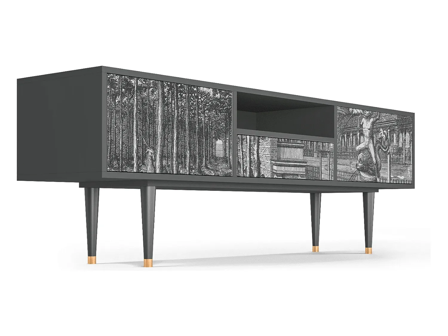 Mueble de TV - 170х59х41 cm - T6 - View of the Piazza, Antracite^ Móvel De Tv