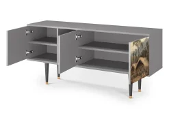 Móvel De Tv| Mueble de TV - 150х69х41 cm - T5 - View Across the Plains , Cinza Cinzento