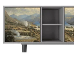 Móvel De Tv| Mueble de TV - 150х69х41 cm - T5 - View Across the Plains , Cinza Cinzento