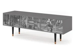 Móvel De Tv* Mueble de TV - 170х59х48 cm - T4 - View of the Piazza, Cinza Cinzento