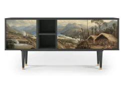 Móvel De Tv* Mueble de TV - 150х69х41 cm - T5 - View Across the Plains , Antracite Cinza antracite