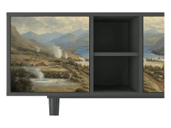 Móvel De Tv* Mueble de TV - 150х69х41 cm - T5 - View Across the Plains , Antracite Cinza antracite