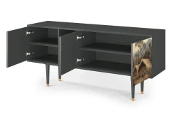 Móvel De Tv* Mueble de TV - 150х69х41 cm - T5 - View Across the Plains , Antracite Cinza antracite