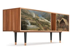 Móvel De Tv| Mueble de TV - 170х69х48 cm - T1 - View Across the Plains , Nogueira Castanho