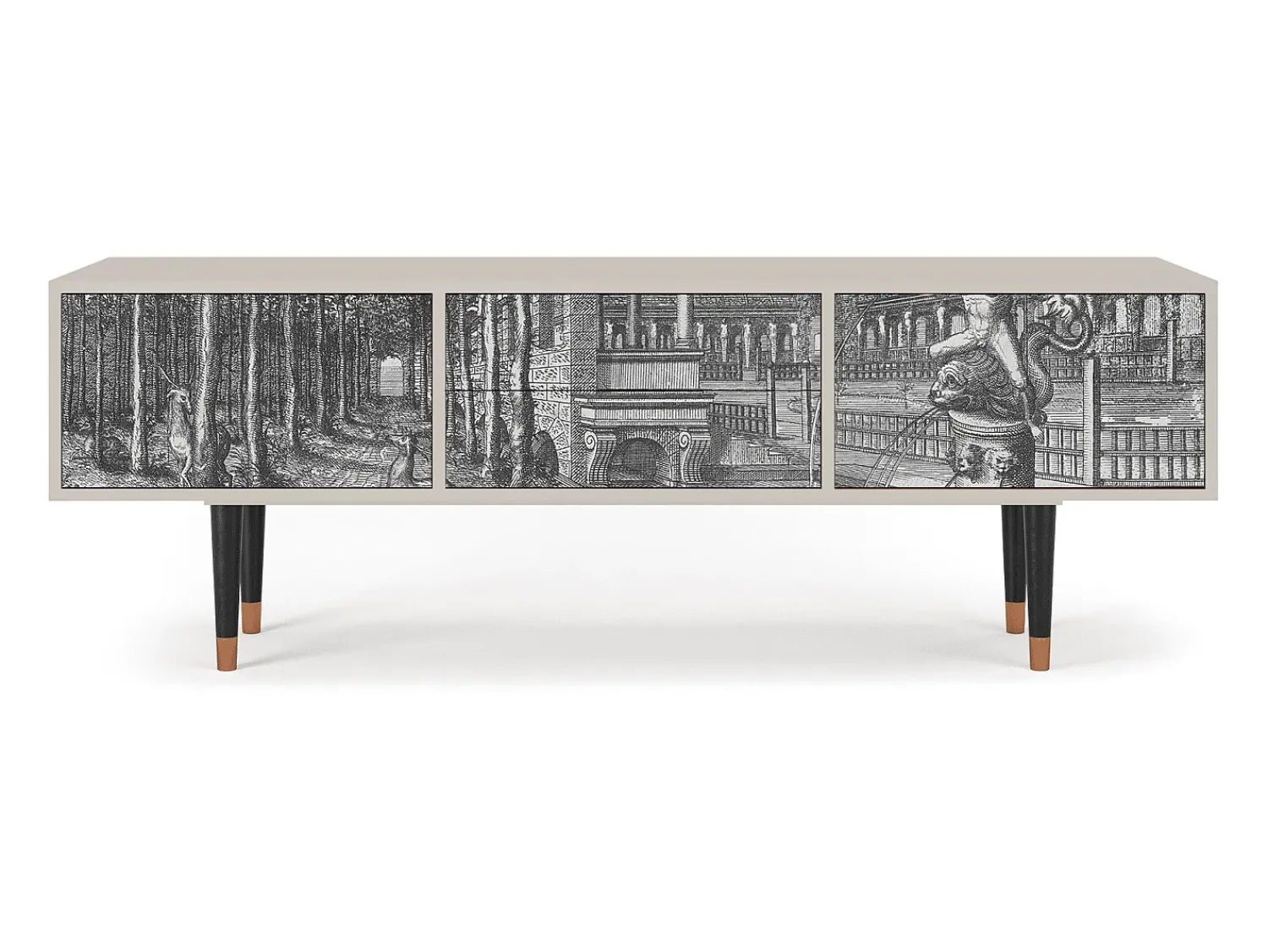 Móvel De Tv* Mueble de TV - 170х59х48 cm - T4 - View of the Piazza, Areia Bege