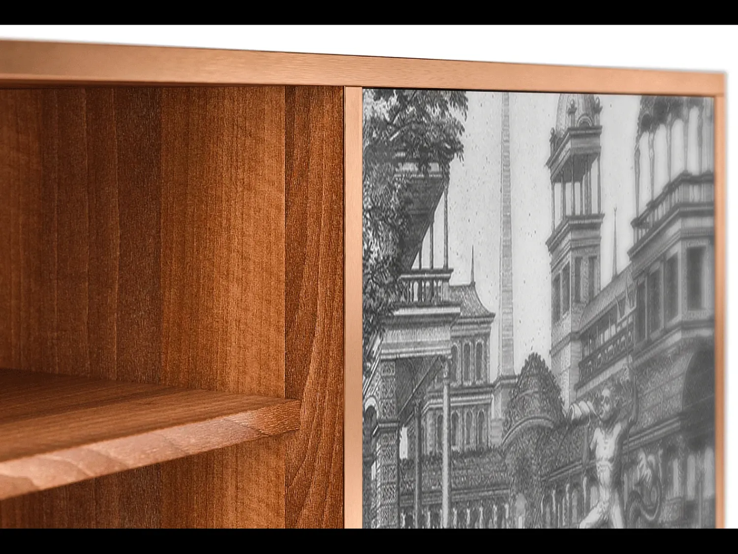 Móvel De Tv* Mueble de TV - 170х69х48 cm - T2 - View of the Piazza, Nogueira Castanho