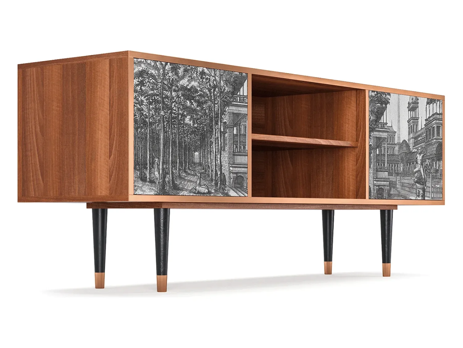 Móvel De Tv* Mueble de TV - 170х69х48 cm - T2 - View of the Piazza, Nogueira Castanho