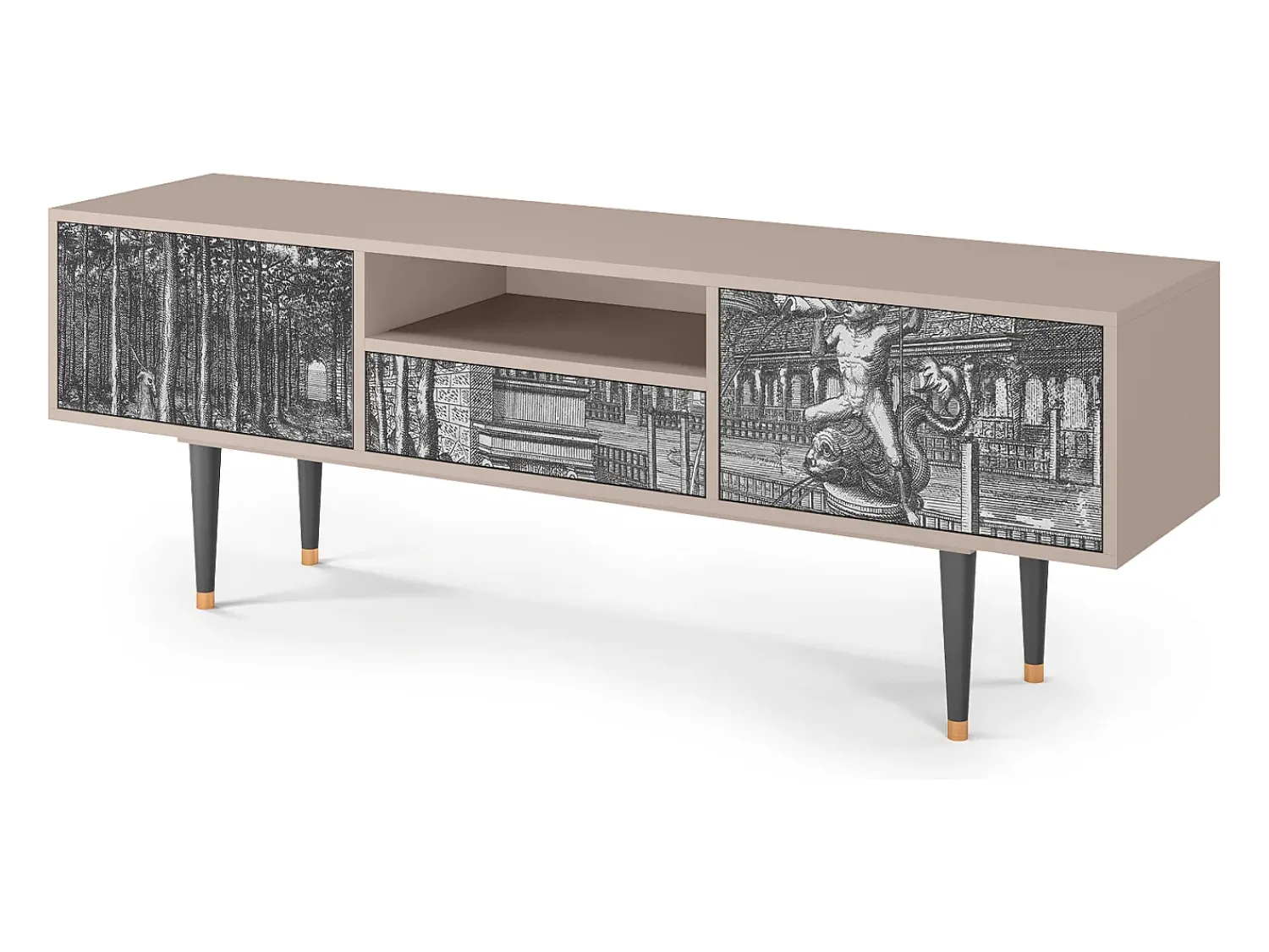 Móvel De Tv* Mueble de TV - 170х59х41 cm - T6 - View of the Piazza, Areia Bege