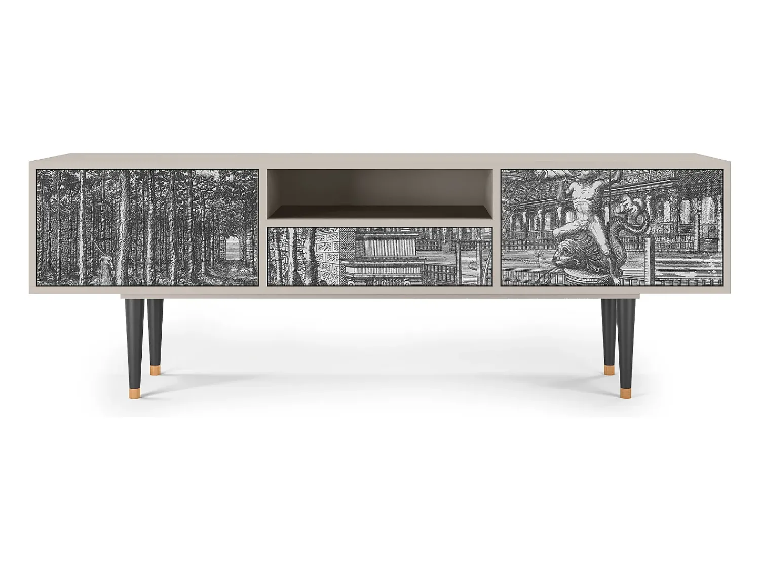 Móvel De Tv* Mueble de TV - 170х59х41 cm - T6 - View of the Piazza, Areia Bege