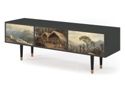 Hot Mueble de TV - 170х59х48 cm - T4 - View Across the Plains , Antracite Cinza antracite