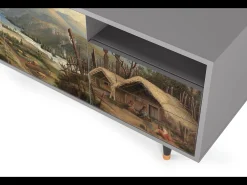 Mueble de TV - 125х56х41 cm - T7 - View Across the Plains , Cinza^ Móvel De Tv