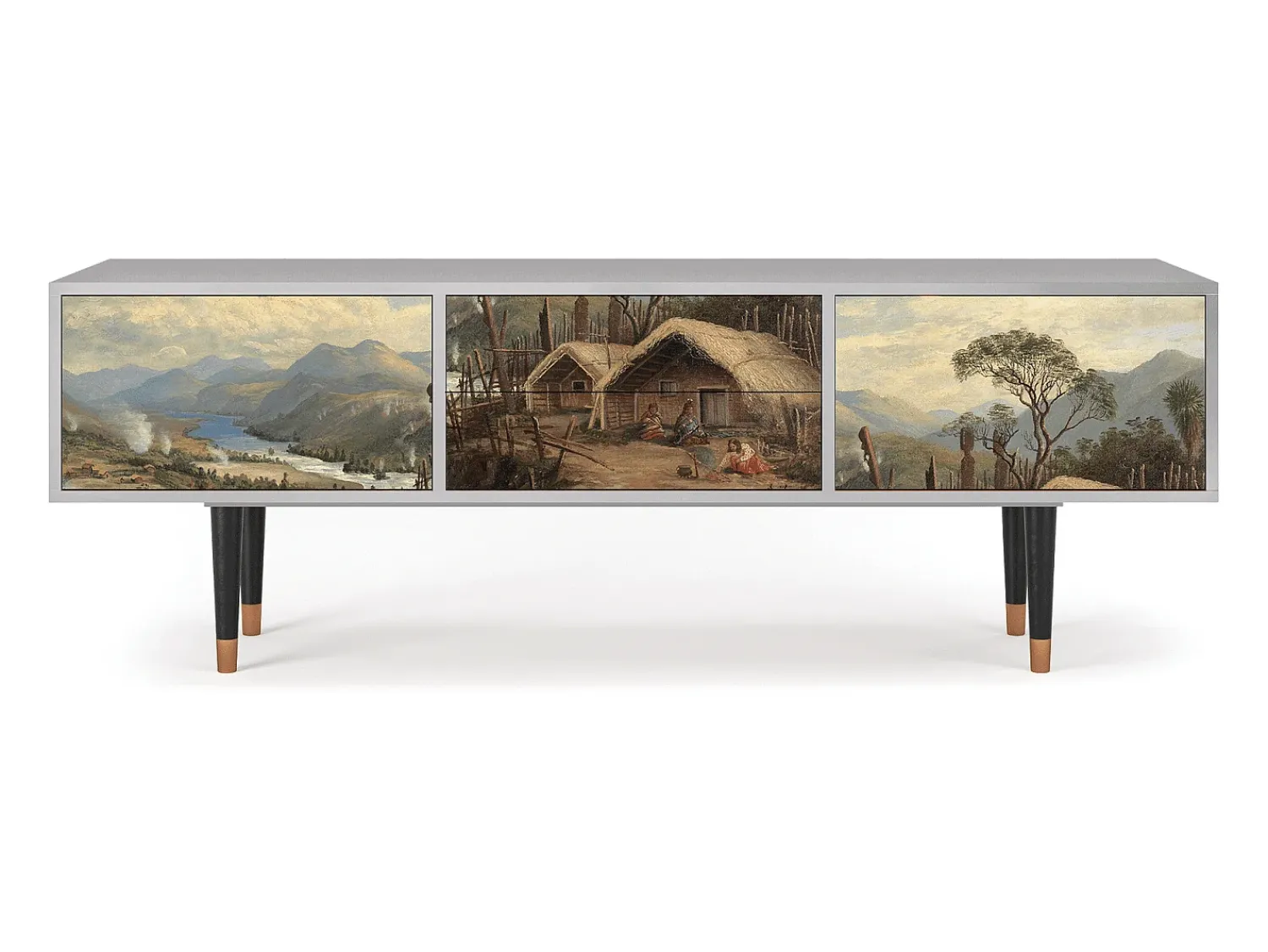 Mueble de TV - 170х59х48 cm - T4 - View Across the Plains , Cinza^ Móvel De Tv