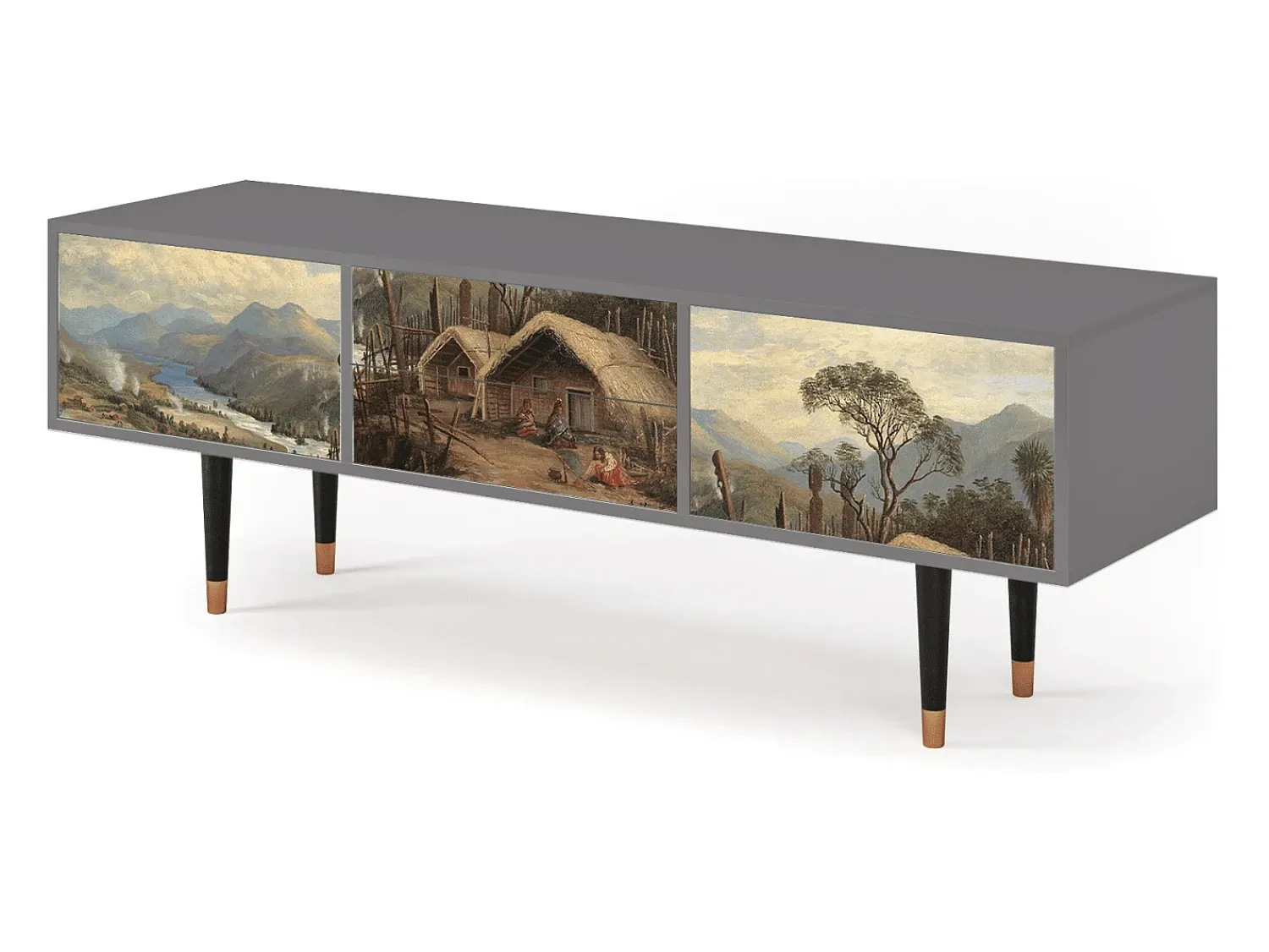 Mueble de TV - 170х59х48 cm - T4 - View Across the Plains , Cinza^ Móvel De Tv