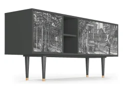 Mueble de TV - 150х69х41 cm - T5 - View of the Piazza, Antracite^ Móvel De Tv