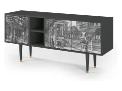 Mueble de TV - 150х69х41 cm - T5 - View of the Piazza, Antracite^ Móvel De Tv