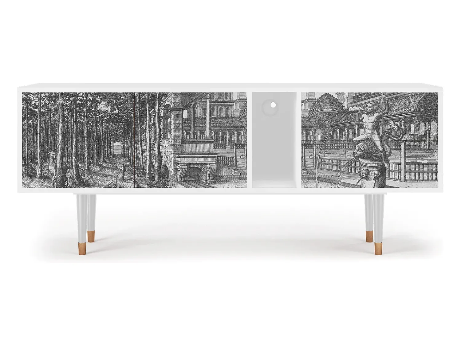 Mueble de TV - 170х69х48 cm - T1 - View of the Piazza, Branco^ Móvel De Tv