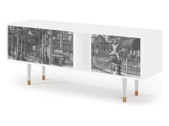 Mueble de TV - 170х69х48 cm - T1 - View of the Piazza, Branco^ Móvel De Tv