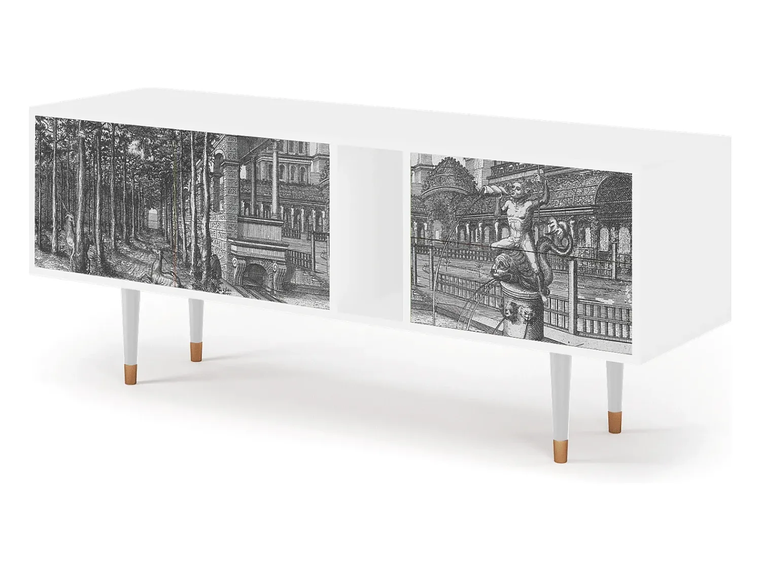 Mueble de TV - 170х69х48 cm - T1 - View of the Piazza, Branco^ Móvel De Tv