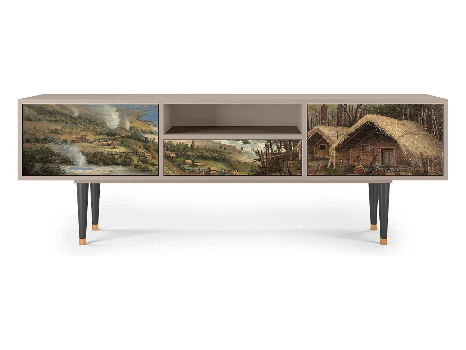 Móvel De Tv| Mueble de TV - 170х59х41 cm - T6 - View Across the Plains , Latte Bege