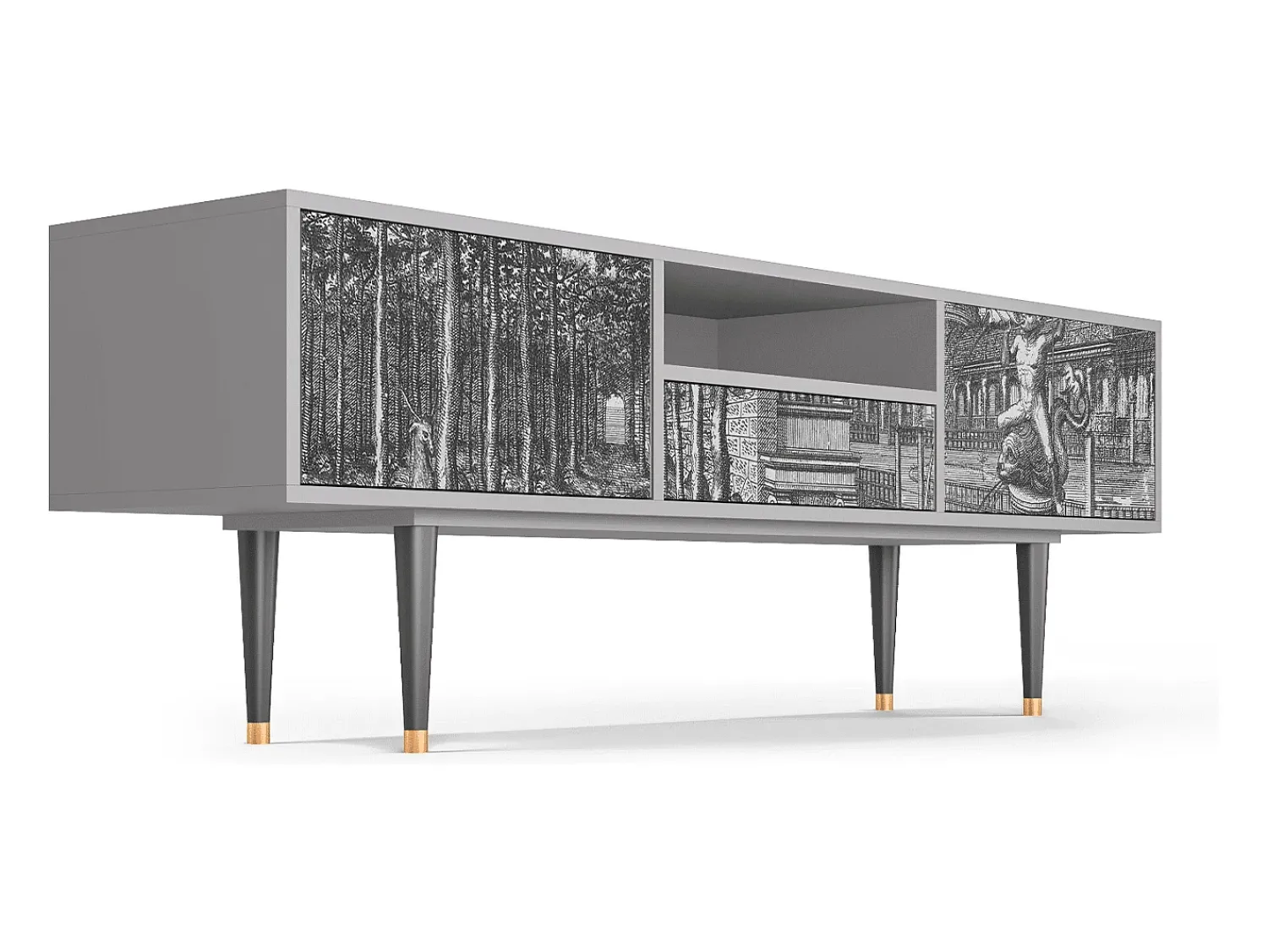 Sale Mueble de TV - 170х59х41 cm - T6 - View of the Piazza, Cinza Cinzento
