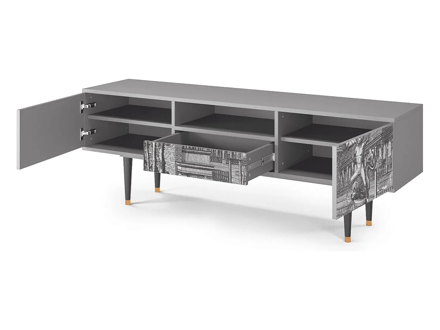 Sale Mueble de TV - 170х59х41 cm - T6 - View of the Piazza, Cinza Cinzento