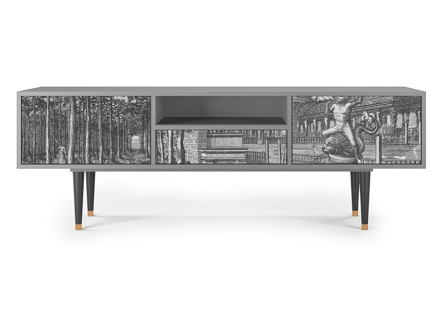 Sale Mueble de TV - 170х59х41 cm - T6 - View of the Piazza, Cinza Cinzento