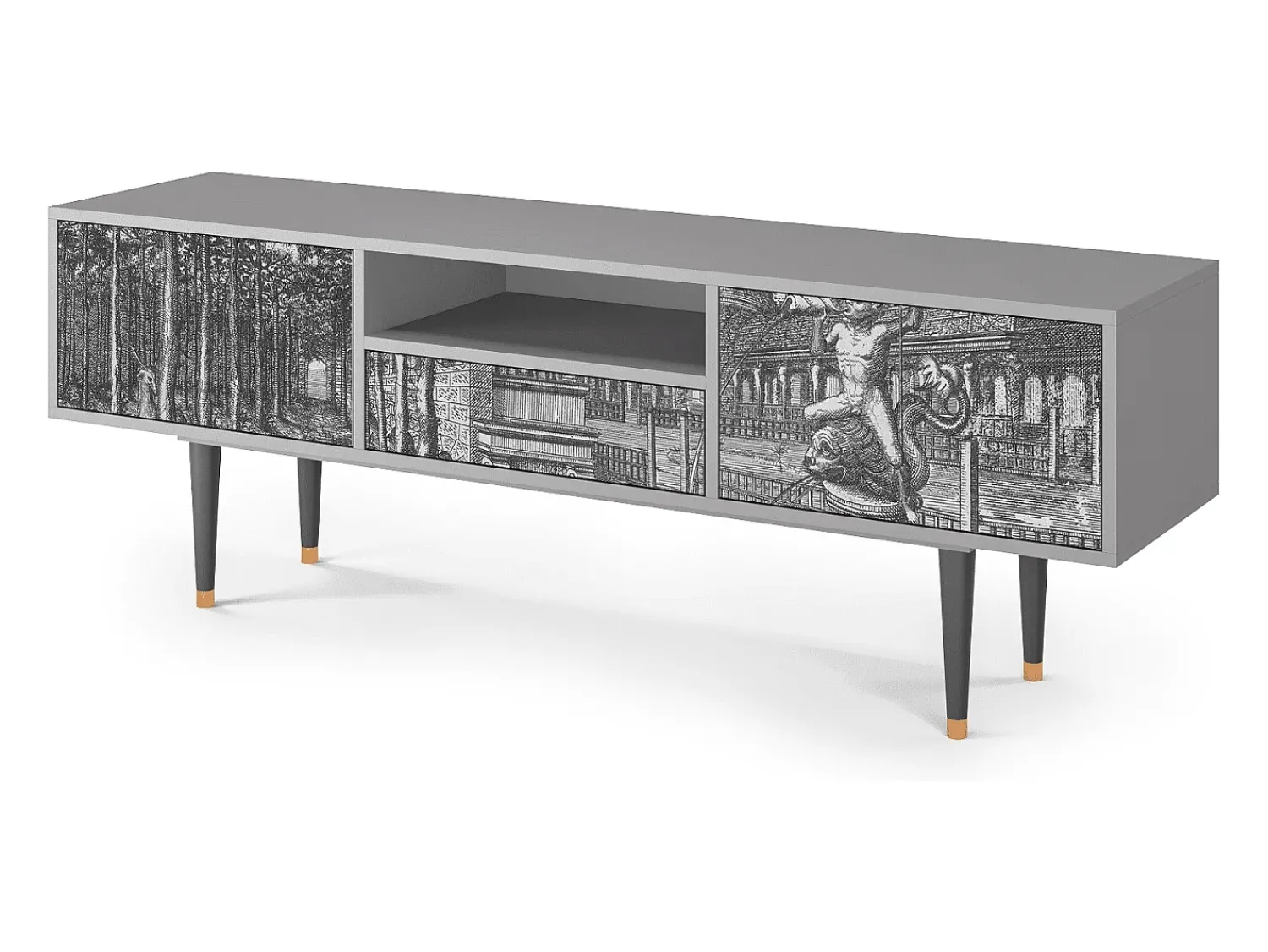 Sale Mueble de TV - 170х59х41 cm - T6 - View of the Piazza, Cinza Cinzento