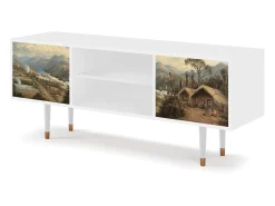 Móvel De Tv* Mueble de TV - 170х69х48 cm - T2 - View Across the Plains , Branco Bege