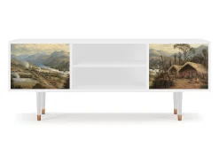 Móvel De Tv* Mueble de TV - 170х69х48 cm - T2 - View Across the Plains , Branco Bege