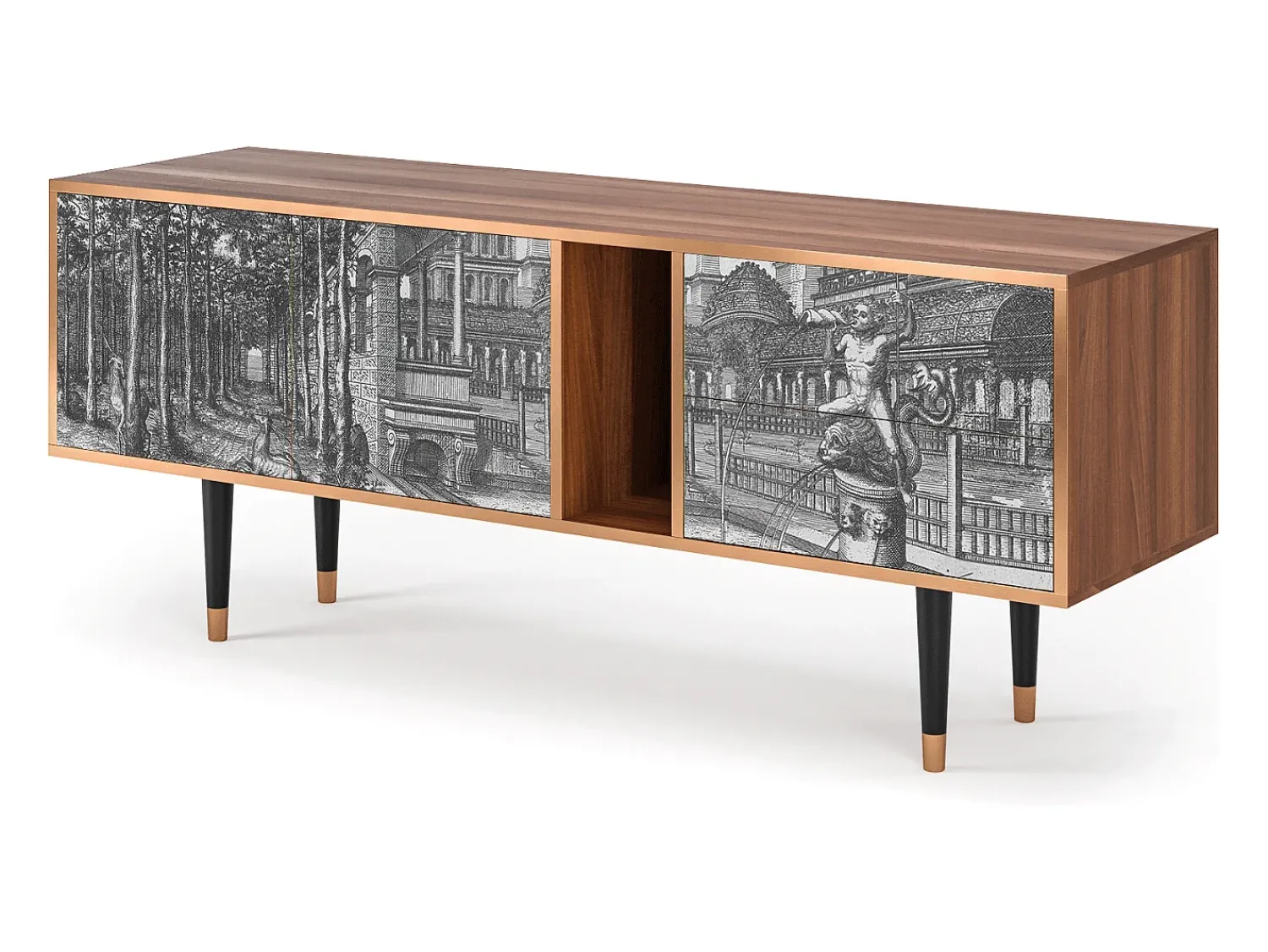 Mueble de TV - 170х69х48 cm - T1 - View of the Piazza, Nogueira^ Móvel De Tv