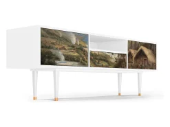 Mueble de TV - 170х59х41 cm - T6 - View Across the Plains , Branco^ Móvel De Tv
